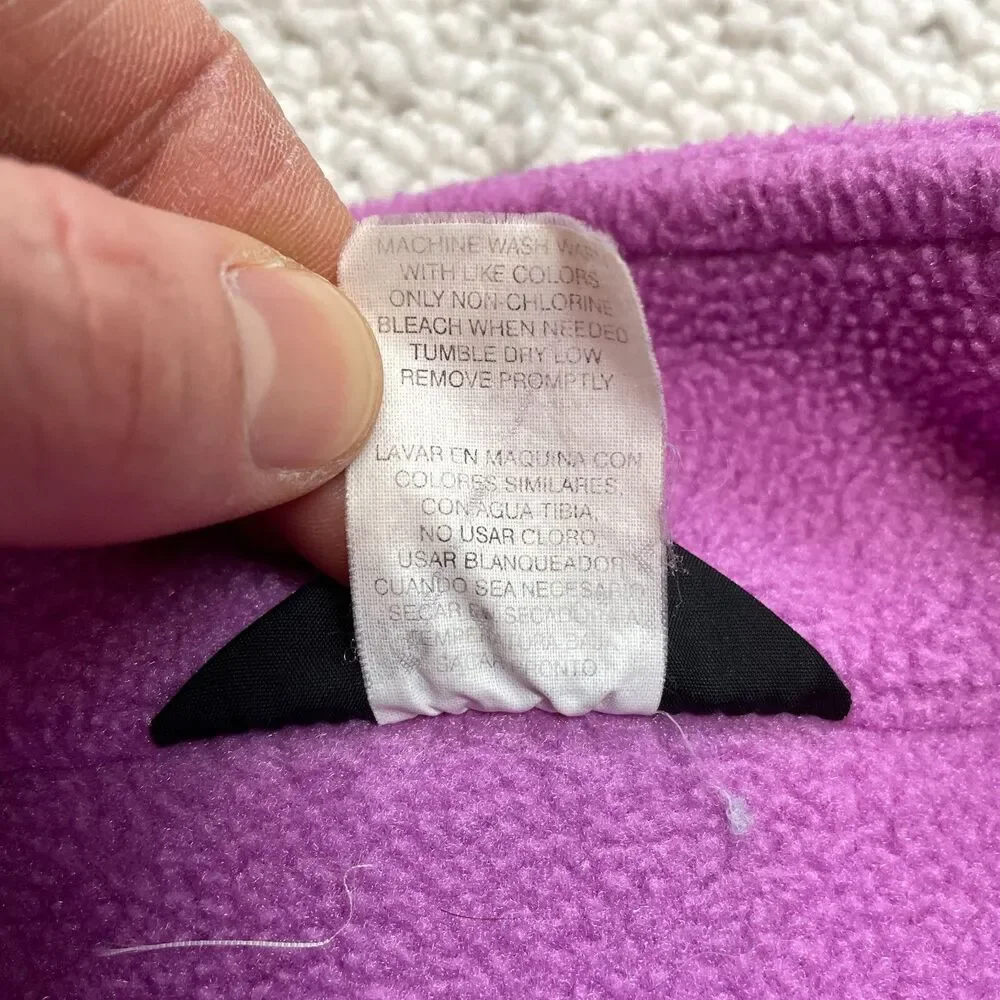 Toma Jacket Girls 12 Purple Polar Fleece Full Zip High Neck Pockets Malden Mills